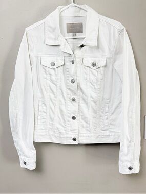 Banana Republic White Denim Jean Jacket Size Medium